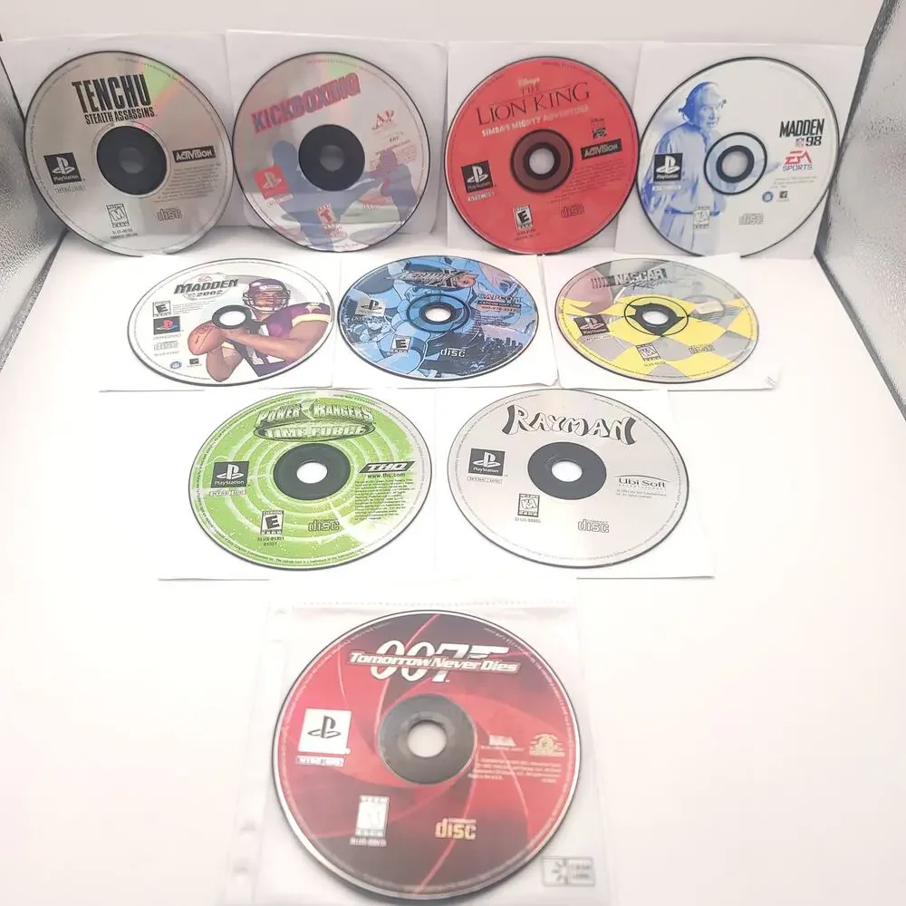 Playstation Lot of 10 Games Power Rangers 007 Tenchu Madden Rayman Mega Man X